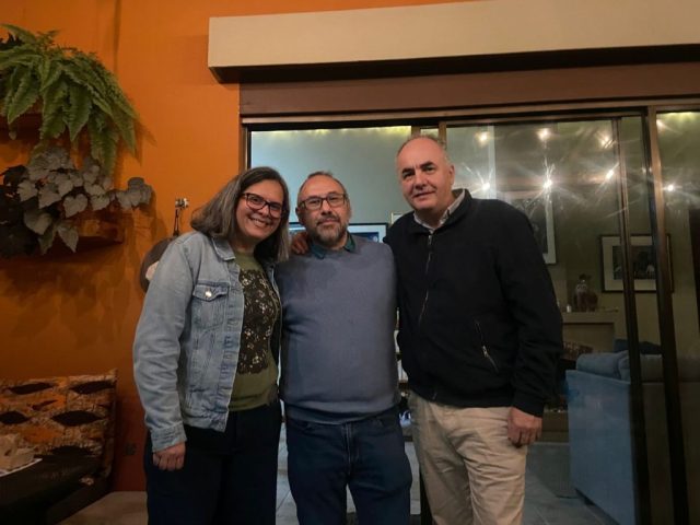 Mauricio Molina, Eugenia Gallardo y Ariel Cuadro durante el encuentro académico de planeación de actividades en Costa Rica.