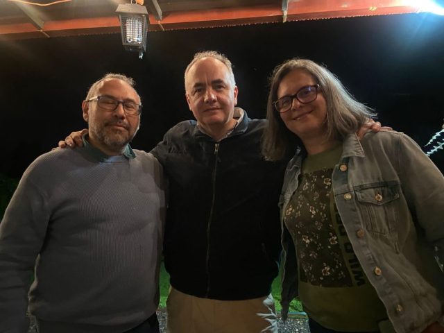 Mauricio Molina, Eugenia Gallardo y Ariel Cuadro reunidos durante el encuentro académico en Costa Rica.